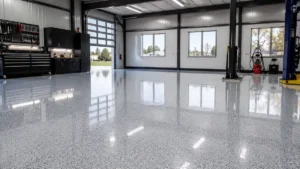 Epoxy flooring Victoria TX, high-gloss commercial floor installed by Calvos Janitorial
