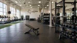 Professional gymnasium cleaning South Texas, clean athletic facility floor and weight room
