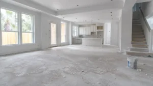 Post-construction cleaning South Texas, drywall dust and debris before professional crew arrives